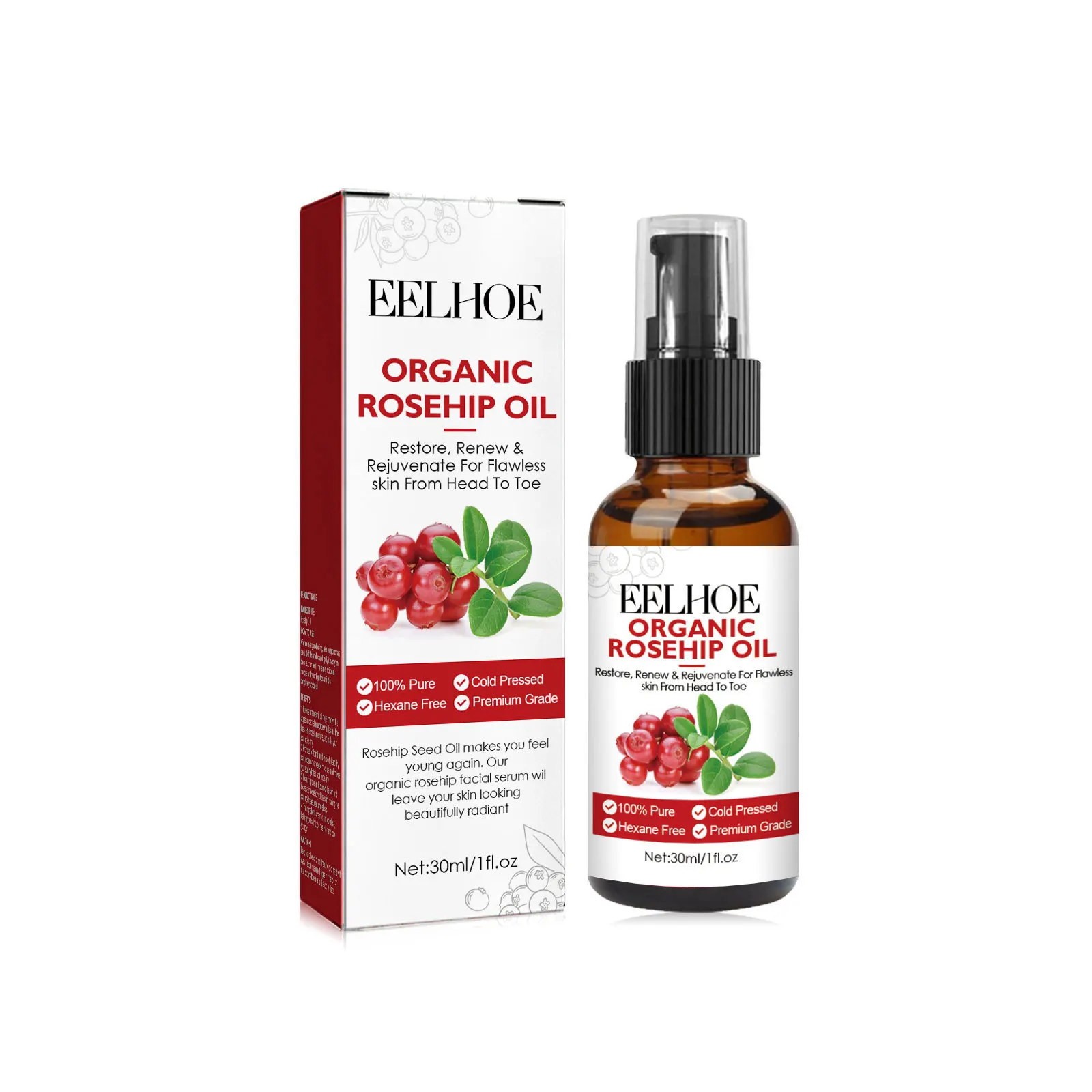 Face Oil Rosehip - 30ml Serum do twarzy z olejkiem