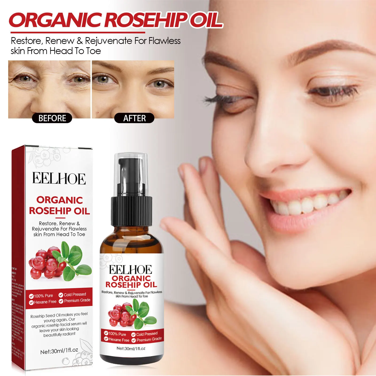 30ml Serum do twarzy z olejkie – Face Oil Rosehip recenzja i cena